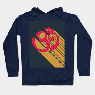 Om Symbol Retro Style with Big Drop Shadow 2 Hoodie